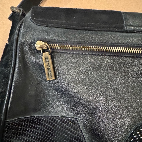 Etro Black Suede and Leather Shoulder Purse - Picture 5 of 16